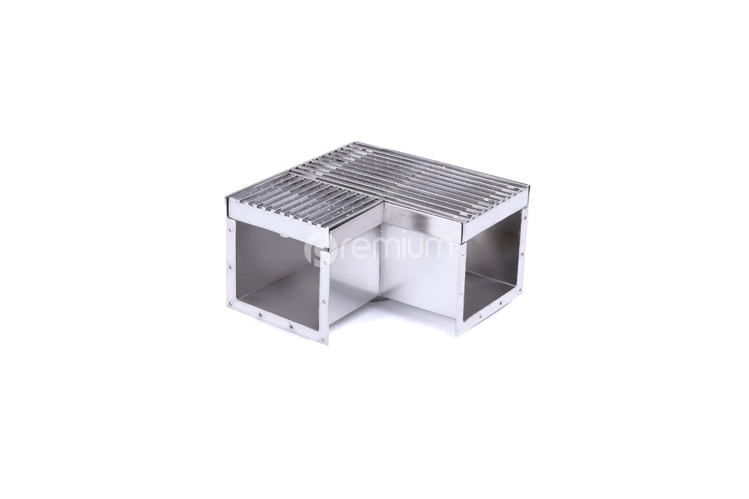 120mm Dimple Grate & Channel Right Angle with Outlet CCC-200120-80SSDC