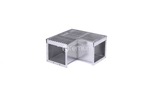 120mm Dimple Grate & Channel Right Angle (No Outlet) CCC-200120-SSDC