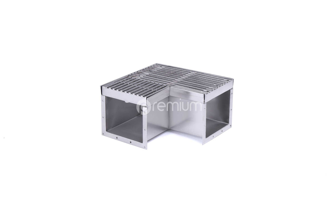 120mm Dimple Grate & Channel Right Angle (No Outlet) CCC-200120-SSDC