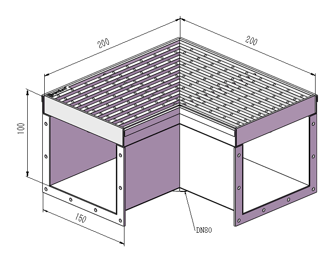 150mm Dimple Grate & Channel Right Angle with Outlet CCC-200150-80SSDC