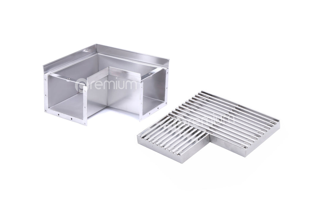 150mm Wedge Wire Heelsafe Linear Grate & Channel Right Angle (No Outlet) CCC-200150-SSTC