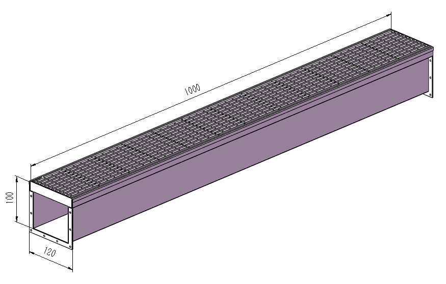 120mm Dimple Grate & Channel L1000mm (No Outlet) CLC-1000120-SSDC