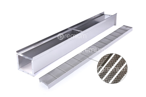 150mm Swimming Pool Anti-Slip Grate & Channel L1000mm (No Outlet) CLC-1000150-SSYC