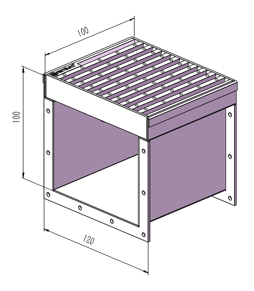 120mm Dimple Grate & Channel L100mm (No Outlet) CLC-100120-SSDC
