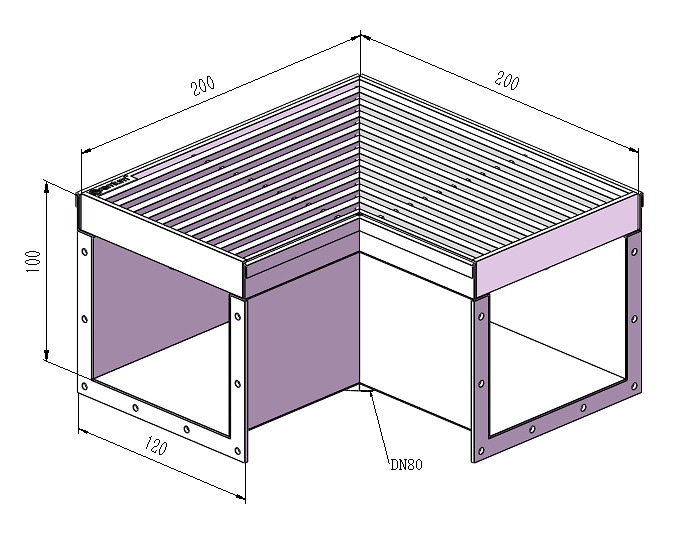 120mm Wedge Wire Heelsafe Linear Grate & Channel Right Angle with Outlet CCC-200120-80SSTC