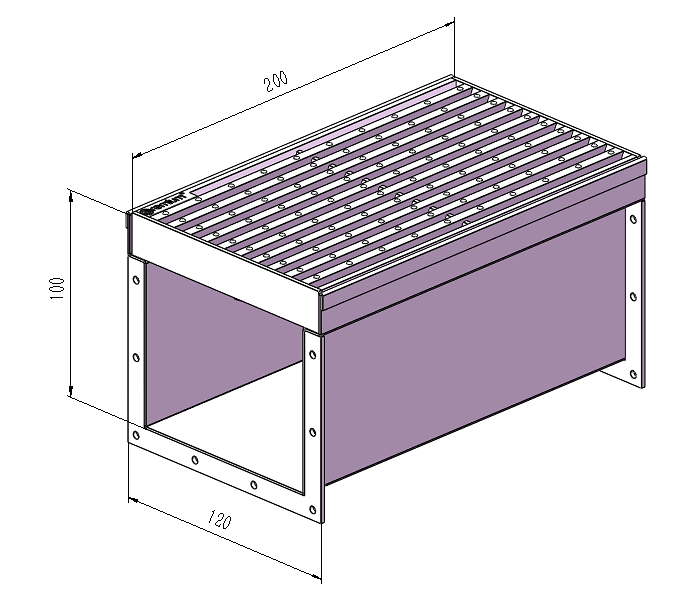 120mm Dimple Grate & Channel L200mm (No Outlet) CLC-200120-SSDC