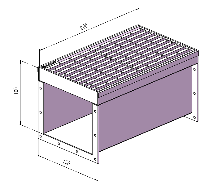 150mm Dimple Grate & Channel L200mm (No Outlet) CLC-200150-SSDC