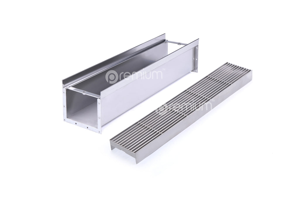120mm Wedge Wire Heelsafe Linear Grate & Channel L500mm (No Outlet) CLC-500120-SSTC