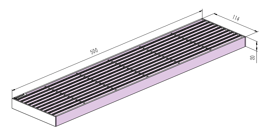 120mm Swimming Pool Anti-Slip Linear Grate L500mm CLC-500120-SSY