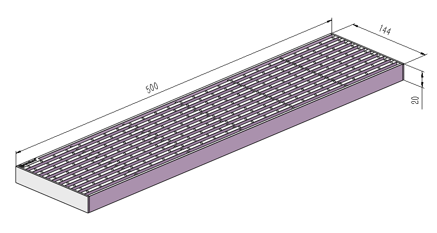 150mm Wedge Wire Anti-Slip & Heel Guard Linear Grate L500mm CLC-500150-SSD