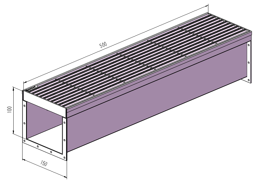 150mm Swimming Pool Anti-Slip Grate & Channel L500mm (No Outlet) CLC-500150-SSYC