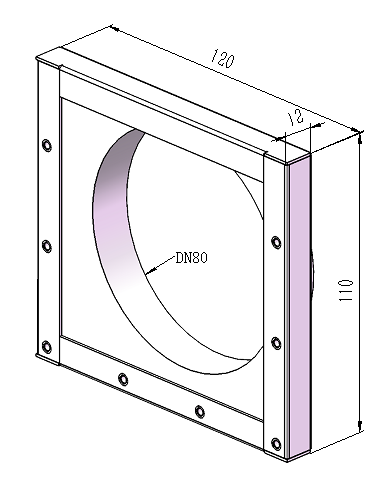120mm Channel End Cover With Outlet DUT-120100-80SS
