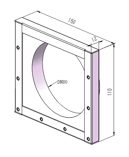 150mm Channel End Cover With Outlet DUT-150100-80SS