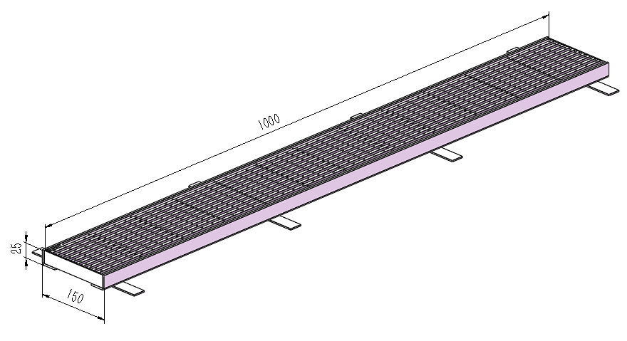 150mm Dimple Grate & Frame L1000mm FAB-1000150-SSD