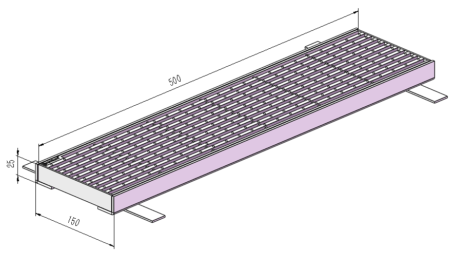 150mm Dimple Grate & Frame L500mm FAB-500150-SSD