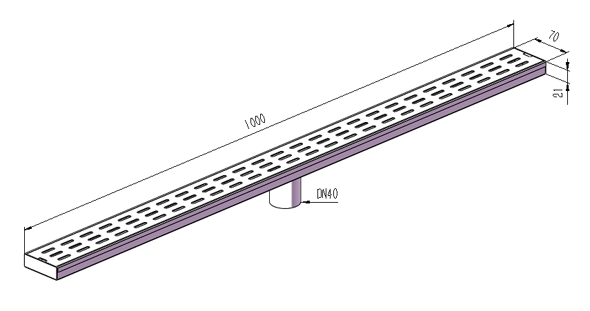 1000mm Stainless Steel Linear Drain SLD-10070-40SSK