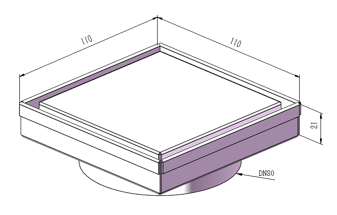 110mm Stainless Steel Maco Square Drain SSD-110-80SSF