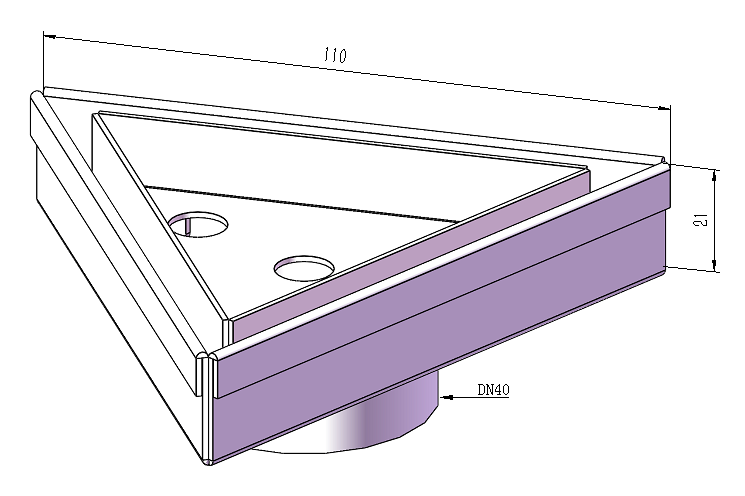 110mm Stainless Steel Tile Insert Triangular Drain STD-110-40SSL